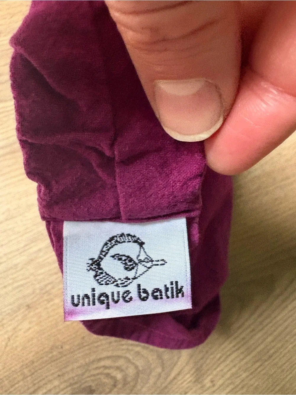 Unique Batik Embroidered Magenta Floral Headwrap Handmade 100% Cotton
